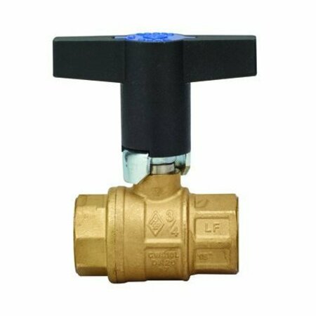 BONOMI NORTH AMERICA 3/4in LEAD FREE FULL PORT BRASS BALL VALVE W/ T-HANDLE 171NLFPT-3/4